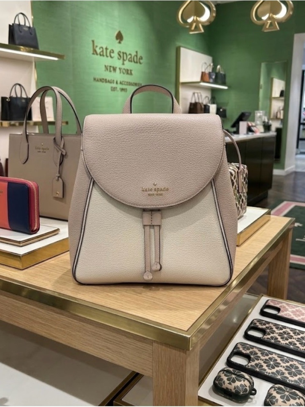 Kate Spade Leila colorblock medium flap backpack